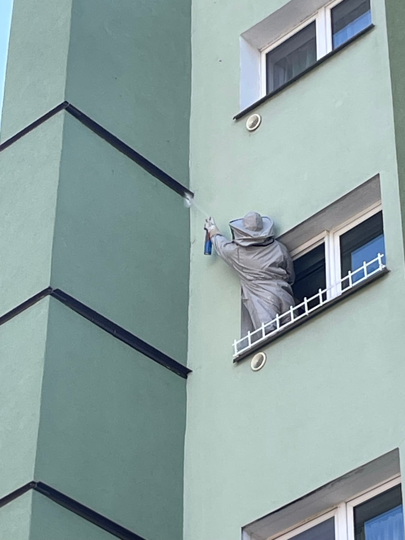 Elewacja budynku po zakończeniu usuwania gniazda szerszeni